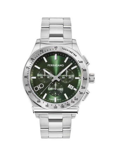 Ferragamo Kz-1927 Chrono 42mm Watch In Green