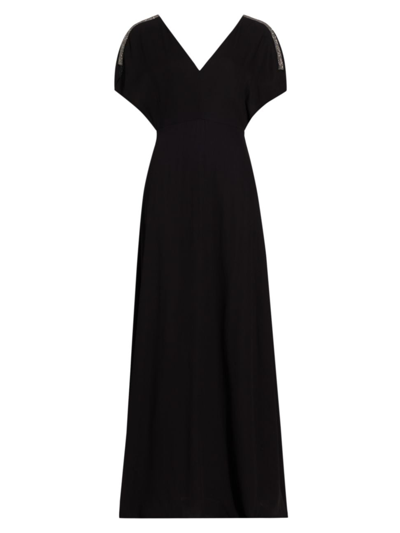 Fabiana Filippi Women's Crystal-embellished Sleeve Dress In Nero