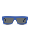 Celine Men's 57mm Flat-top Rectangular Sunglasses In Blue