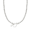 Ross-simons Sterling Silver Rope Chain Toggle Necklace In Silver
