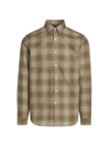 Theory Irving Shade Flannel Shirt In Green Multi
