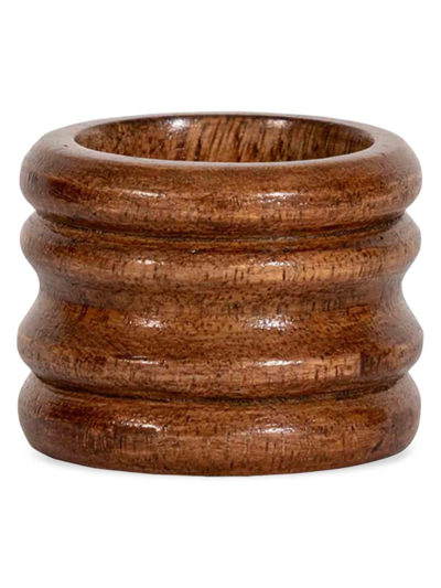 Juliska Bilbao Wood Napkin Ring In Brown