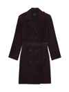 THEORY WOMEN'S LEATHER DOUBLE-BREASTED TRENCH COAT