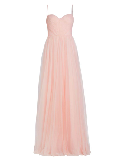 Vera Wang Bride Women's Vernen Sleeveless Pleated Gown In Pale Pink