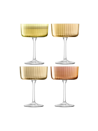 Lsa Gems 4-piece Assorted Champagne/cocktail Glass Set In Amber