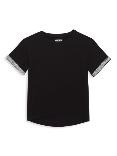 Mia Girl's Luxe Short-sleeve T-shirt In Black