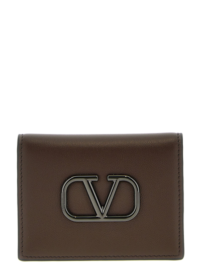 Valentino Garavani Vlogo Signature Wallets, Card Holders Brown