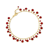 ROSS-SIMONS RUBY DROP ANKLET IN 18KT GOLD OVER STERLING