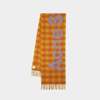 Acne Studios Women's Veda Check Wool Logo Scarf In Orange