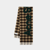 Acne Studios Brown Check Scarf In Brown,green