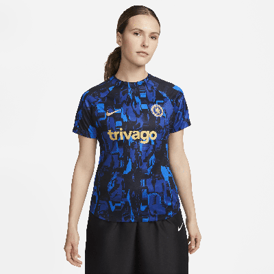 Nike Chelsea Fc Academy Pro  Women's Dri-fit Pre-match Soccer Top In Blue