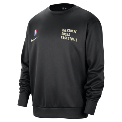 Nike Milwaukee Bucks Spotlight  Men's Dri-fit Nba Crew-neck Sweatshirt In Black