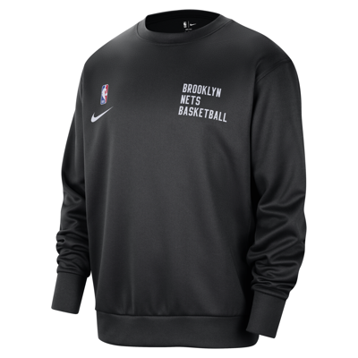 Nike Brooklyn Nets Spotlight  Men's Dri-fit Nba Crew-neck Sweatshirt In Black