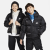 Nike Sportswear Therma-fit Synthetic Fill Big Kids' Loose Hooded Jacket In Black