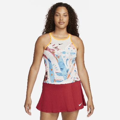 Nike Women's Court Dri-fit Slam Printed Tennis Tank Top In White