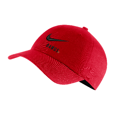 Nike Georgia Heritage86 Swoosh  Unisex College Cap In Red