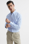 Reiss Soft Blue Slim-fit Button-down Collar Cotton Oxford Shirt In Soft Blue