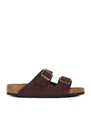 Birkenstock Arizona Soft Footbed Leather Sandal In Roast Desert