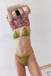 Out From Under Butterfly Kisses Lace Thong In Light Green