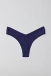 Out From Under Ribbed V Thong In Navy