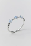 GIRLS CREW BLUE BLOSSOM LOVE RING IN SILVER, WOMEN'S AT URBAN OUTFITTERS