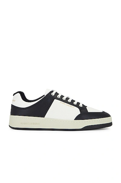 Saint Laurent Sl61 Logo-embossed Panelled Sneakers In White Black