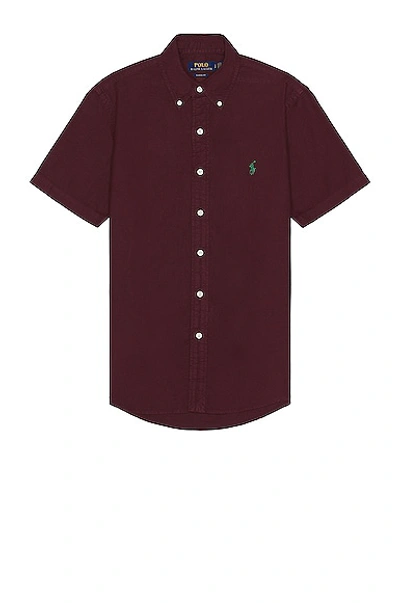 Polo Ralph Lauren Short Sleeve Shirt In Harvard Wine