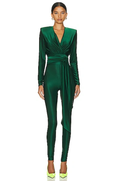 Alexandre Vauthier Plunge Top In Cypress Green