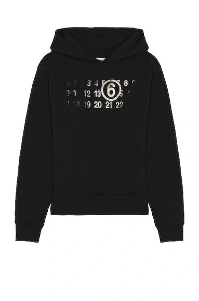 Mm6 Maison Margiela Logo-print Half-zip Hoodie In Black