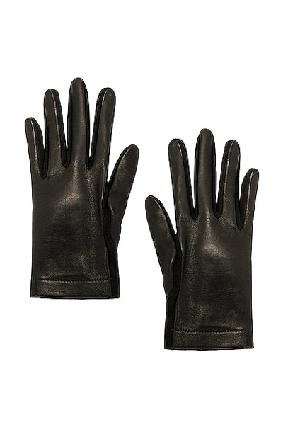 Alaïa Leather Gloves In Noir