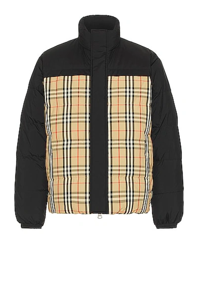 Burberry Oakmere Quilted Nylon Reversible Down Jacket In Black