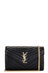 Saint Laurent Cassandre Wallet On Chain Bag In Nero