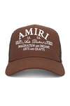 Amiri Brand-embroidered Cotton Trucker Cap In Brown