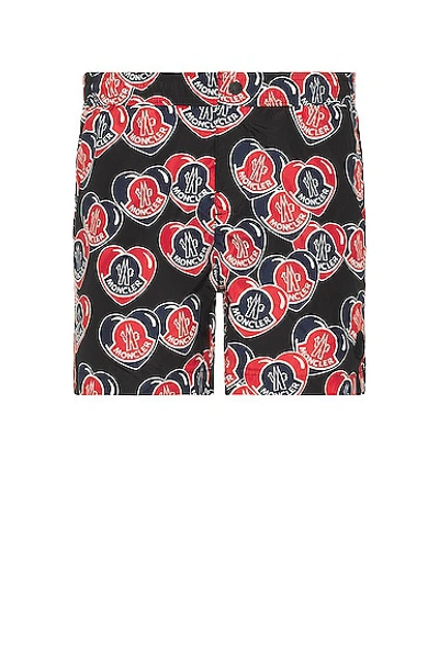 Moncler Logo-print Swim Shorts In Black