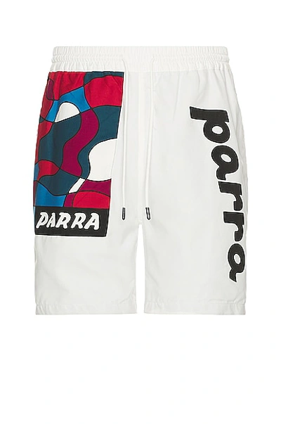 By Parra Sports Trees Swim Shorts In White