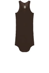 Rick Owens Porterville Rib Racerback Tank Top In Brown