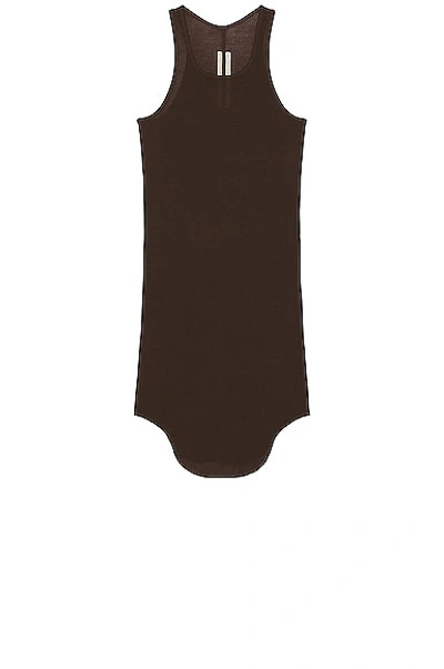 Rick Owens Basic Rib Tank In Brown