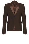 Rick Owens Peak-lapels Single-breasted Blazer In Brown