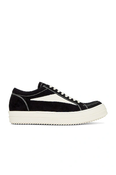 Rick Owens Vintage Sneaker In Black/milk/milk