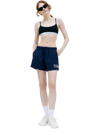 Sporty And Rich Black Cotton Serif Bra In Black