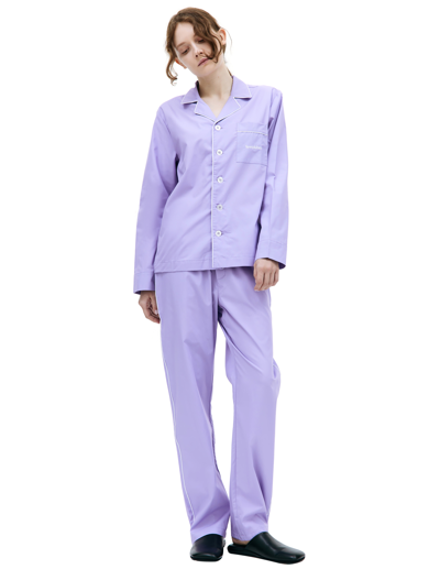 Sporty And Rich Purple Serif Pyjama Shirt