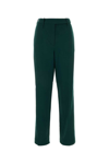 Alexandre Vauthier Central Pleat Wool Trousers In Green