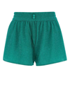 Oseree Green Lurex Design Minishorts In Green