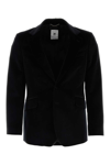 Pt Torino Luxurious Wool Blazer With Velvet Texture In Black