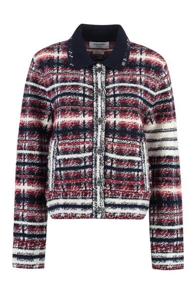 Thom Browne Checked Wood Jacket In Multicolor
