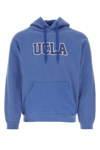 Wild Donkey Cotton Hoodie With Drawstrings And Ribbed Details In Blue