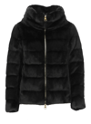 HERNO QUILTED ECO-FUR DOWN JACKET