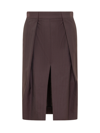 Victoria Beckham Midi Skirt In Black/blackbrery/azure