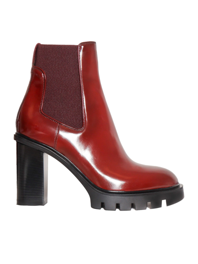 Santoni Ferry Ankle Boots In Red