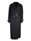 PINKO DOUBLE-BREASTED BLACK TRENCHCOAT BY PINKO